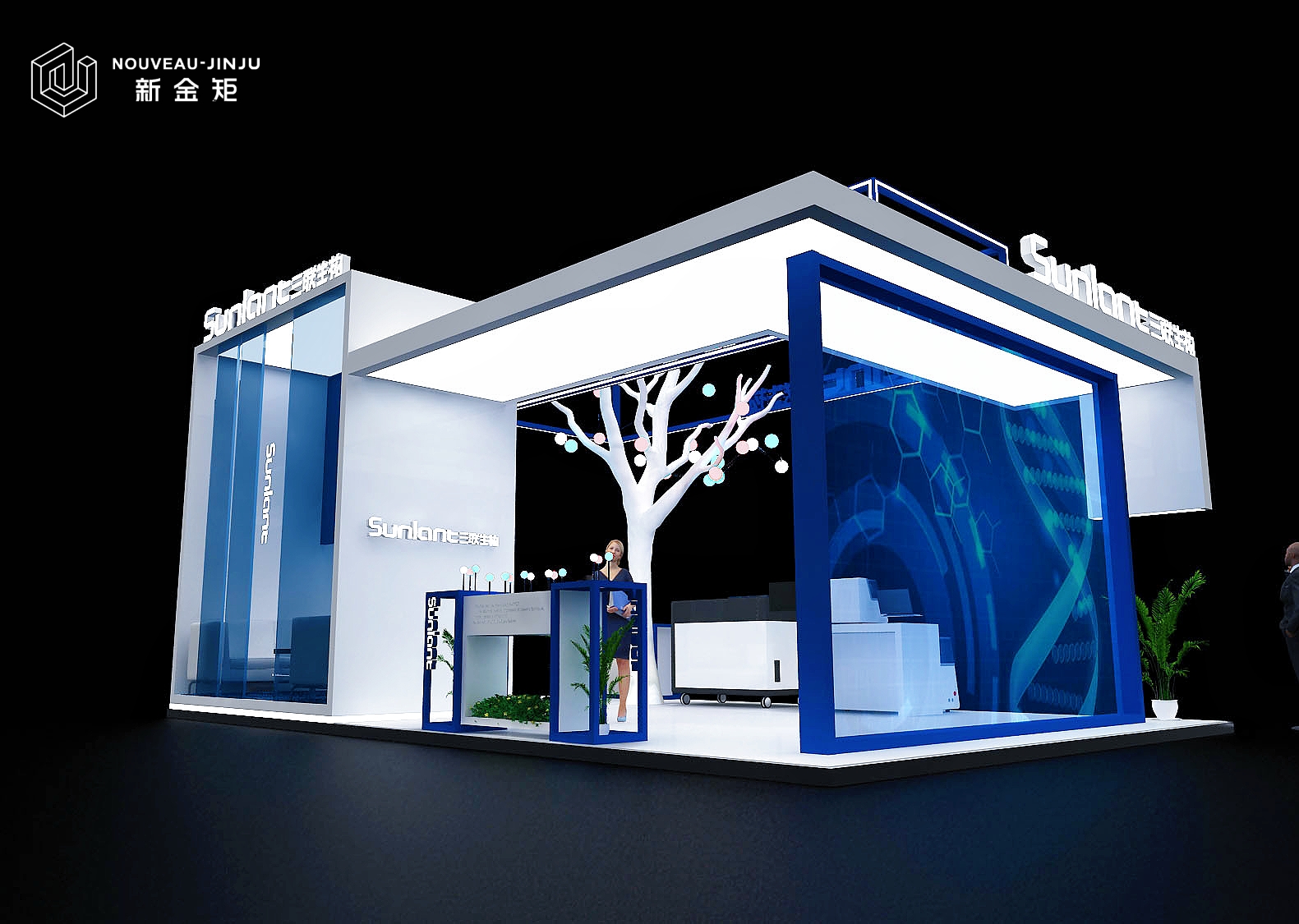 Case 1:Transparent screen partition,booth design that combines technology and art