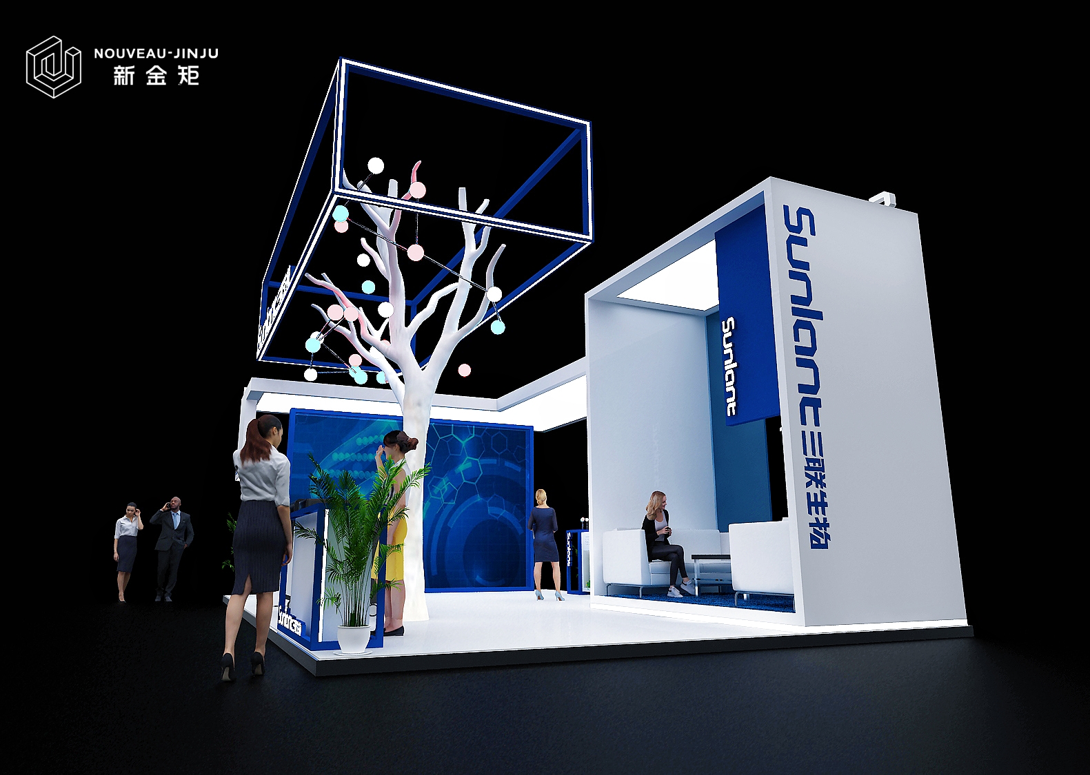 Case 1:Transparent screen partition,booth design that combines technology and art